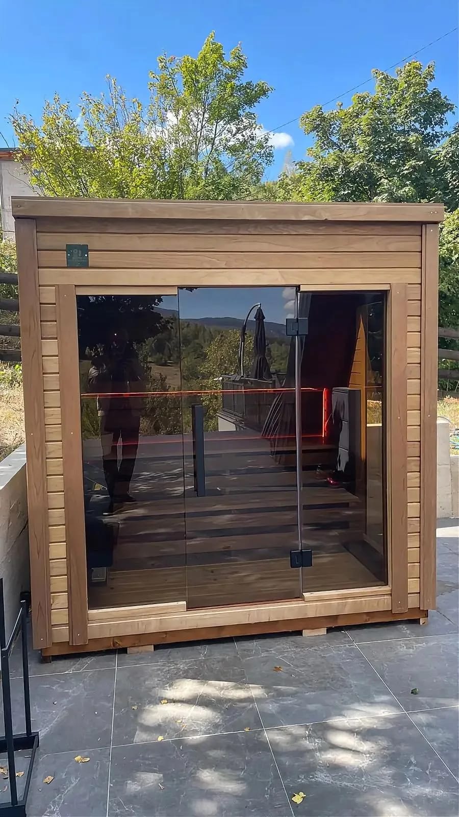 Sauna Oslo po danu, staklena prednja strana